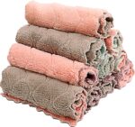 10 Pack Kitchen Cloth, Microfiber Dish Towels Washcloths, Super Absorbent Coral ... - Image 2