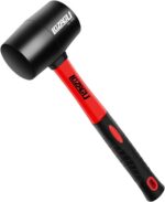 16oz Rubber Mallet Hammer, Fiberglass Handle, Rubber Mallet for Flooring, Tent S... - Image 2