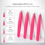Tweezers Set, High Precision Stainless Steel Eyebrow Tweezers for Facial Hair, I... - Image 7