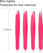 Tweezers Set, High Precision Stainless Steel Eyebrow Tweezers for Facial Hair, I... - Image 8