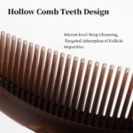 Dandruff Comb with Self-Cleaning Hollow Teeth & Massage Handle - Scalp Detox Com... - Image 3