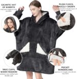Touchat Wearable Blanket Hoodie, Oversized Sherpa Fleece Sweatshirt Blanket with... - Image 4