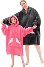 Touchat Wearable Blanket Hoodie, Oversized Sherpa Fleece Sweatshirt Blanket with... - Image 7