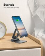 Nulaxy Dual Folding Cell Phone Stand, Fully Adjustable Foldable Desktop Phone Ho... - Image 3