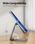 Nulaxy Dual Folding Cell Phone Stand, Fully Adjustable Foldable Desktop Phone Ho... - Image 4