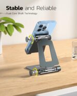Nulaxy Dual Folding Cell Phone Stand, Fully Adjustable Foldable Desktop Phone Ho... - Image 5
