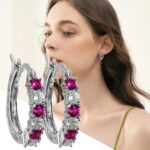Sales Today Clearance 925 Sterling Silver Earrings For Women Valentines Day Gift... - Image 3