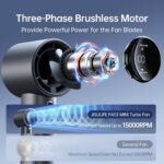 JISULIFE Handheld Fan Pro Series - High Speed Airflow: 1-100 Speed Scroll Wheel,... - Image 4