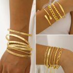 FAXHION 68 Pcs Gold Jewelry Set for Women with 7 Necklace, 17 Bracelet, 5 Hoop E... - Image 4