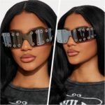 Crazy Feng Y2K Sunglasses for Women Men 2026 Futuristic Wrap Around Fashion Tren... - Image 3