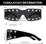 Crazy Feng Y2K Sunglasses for Women Men 2026 Futuristic Wrap Around Fashion Tren... - Image 5