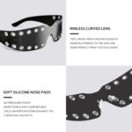 Crazy Feng Y2K Sunglasses for Women Men 2026 Futuristic Wrap Around Fashion Tren... - Image 6
