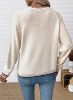 EVALESS Womens Cardigan Sweaters Trendy V Neck Long Sleeve Open Front Bow Tie Kn... - Image 4