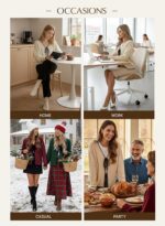 EVALESS Womens Cardigan Sweaters Trendy V Neck Long Sleeve Open Front Bow Tie Kn... - Image 5