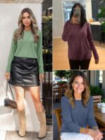 ATHMILE Womens Long Sleeve Shirts Pleated Crew Neck Casual Fall Fashion Ladie To... - Image 5