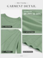 ATHMILE Womens Long Sleeve Shirts Pleated Crew Neck Casual Fall Fashion Ladie To... - Image 6