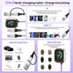 Travel Essentials, 3 in 2 USB A/C Cable to iPhone 17 Charger/iWatch Charger/IP, ... - Image 4