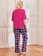 Ekouaer 2 Pack Womens Pajama Sets Short Sleeve Tops and Long Pants Casual Comfy ... - Image 3
