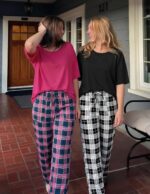 Ekouaer 2 Pack Womens Pajama Sets Short Sleeve Tops and Long Pants Casual Comfy ... - Image 5