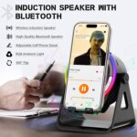 Wireless Induction Speaker, 5-in-1 Bluetooth 5.3 Phone Stand with 360° Rotation ... - Image 3