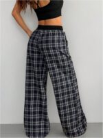 SOLY HUX Women's Plaid Checkered Pants Flannel Pajama Pants Lounge Wide Leg Bagg... - Image 3