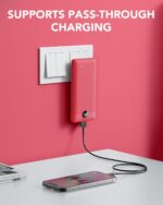 Portable Charger Built-in Cables and AC Wall Plug, VRURC USB C Power Bank 10000m... - Image 3
