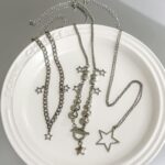 2 Pieces Silver Star Necklace Y2K Jewelry Set Grunge Necklace Kawaii Cute Neckla... - Image 6