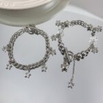 2 Pieces Silver Star Necklace Y2K Jewelry Set Grunge Necklace Kawaii Cute Neckla... - Image 7
