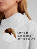 Trendy Queen Womens Oversized Sweatshirts Mock Neck Pullover Long Sleeve Tops Fa... - Image 7