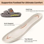 EverFoams Womens Fuzzy Open-toe Slippers Soft Comfy Memory Foam Indoor House Sho... - Image 5