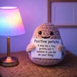 Mini Funny Knitted Wool Potato Toy with Positive Card - Creative Cute Crochet Do... - Image 5