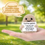 Mini Funny Knitted Wool Potato Toy with Positive Card - Creative Cute Crochet Do... - Image 6