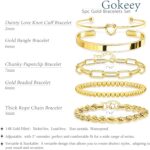 Gokeey Gold Bracelets Set for Women Non Tarnish, Waterproof 14K Gold Plated Ster... - Image 4