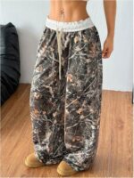 SOLY HUX Women's Camo Pants Wide Leg Baggy Sweatpants Elastic Waist Drawstring L... - Image 3
