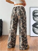 SOLY HUX Women's Camo Pants Wide Leg Baggy Sweatpants Elastic Waist Drawstring L... - Image 4