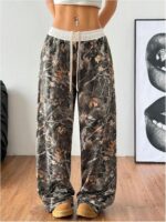 SOLY HUX Women's Camo Pants Wide Leg Baggy Sweatpants Elastic Waist Drawstring L... - Image 5