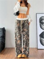 SOLY HUX Women's Camo Pants Wide Leg Baggy Sweatpants Elastic Waist Drawstring L... - Image 6