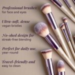 BS-MALL Makeup Brush Set 18 Pcs Professional Foundation Powder Concealers Eyesha... - Image 6