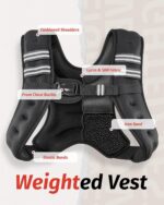 ZELUS Weighted Vest, 6lb/8lb/12lb/16lb/20lb/25lb/30lb Weight Vest with Reflectiv... - Image 5