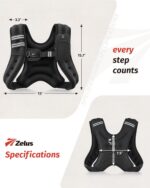 ZELUS Weighted Vest, 6lb/8lb/12lb/16lb/20lb/25lb/30lb Weight Vest with Reflectiv... - Image 9