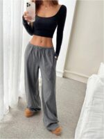 SOLY HUX Women's Drawstring Sweatpants Low Rise Baggy Wide Leg Pants with Pocket... - Image 6