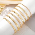 IFKM Gold Bangles Bracelets for Women Girls 14k Gold Plated Multi Layer Stackabl... - Image 7