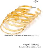 IFKM Gold Bangles Bracelets for Women Girls 14k Gold Plated Multi Layer Stackabl... - Image 9