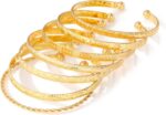 IFKM Gold Bangles Bracelets for Women Girls 14k Gold Plated Multi Layer Stackabl... - Image 10