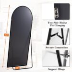 DUMOS Arched Full Length Mirror with Stand 64"x21" Floor Standing Aluminum Frame... - Image 3