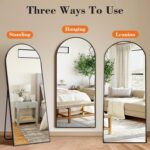DUMOS Arched Full Length Mirror with Stand 64"x21" Floor Standing Aluminum Frame... - Image 4