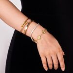 18K Gold Plated Bangle Bracelet Set for Women Stackable Lucky Floral Adjustable ... - Image 7