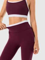 2 Pieces Workout Sets for Women,Seamless Yoga Leggings with Padded Sports Bras,A... - Image 4