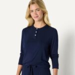 Amazon Essentials x Sofia Grainge Women's Long Sleeve Henley Pajama Set - Image 4