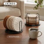 Lazebox Coasters Set of 8 for Drinks, 4 Inch Large Coasters for Coffee Table, Ta... - Image 7